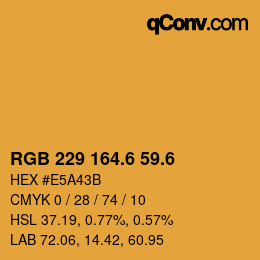 カラーコード: RGB 229 164.6 59.6 | qconv.com