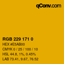 Color code: RGB 229 171 0 | qconv.com