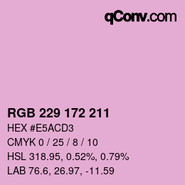 Farbcode: RGB 229 172 211 | qconv.com