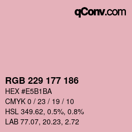 カラーコード: RGB 229 177 186 | qconv.com