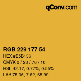 Color code: RGB 229 177 54 | qconv.com