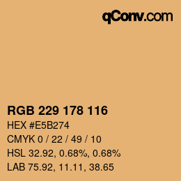 カラーコード: RGB 229 178 116 | qconv.com