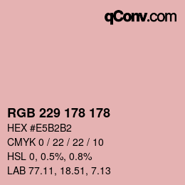 Color code: RGB 229 178 178 | qconv.com