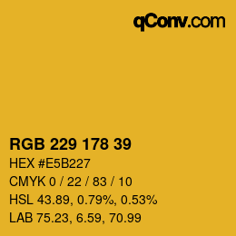 Color code: RGB 229 178 39 | qconv.com