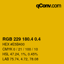 カラーコード: RGB 229 180.4 0.4 | qconv.com