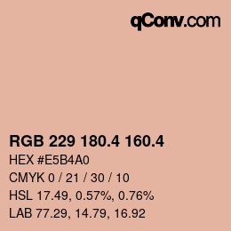 カラーコード: RGB 229 180.4 160.4 | qconv.com