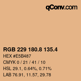 カラーコード: RGB 229 180.8 135.4 | qconv.com