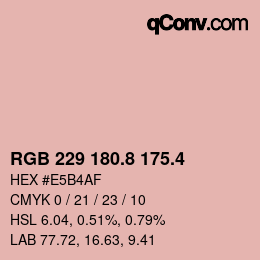 カラーコード: RGB 229 180.8 175.4 | qconv.com