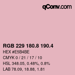 カラーコード: RGB 229 180.8 190.4 | qconv.com