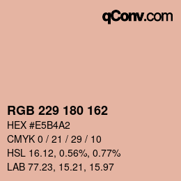 Color code: RGB 229 180 162 | qconv.com