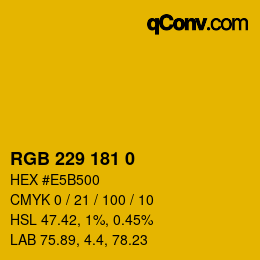 Color code: RGB 229 181 0 | qconv.com