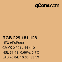 Color code: RGB 229 181 128 | qconv.com