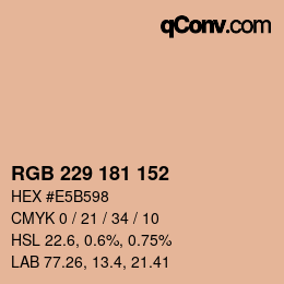 Color code: RGB 229 181 152 | qconv.com