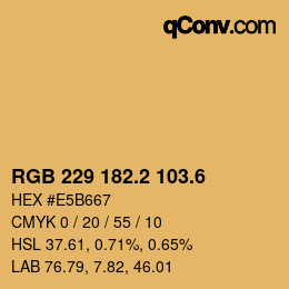カラーコード: RGB 229 182.2 103.6 | qconv.com