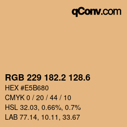 カラーコード: RGB 229 182.2 128.6 | qconv.com