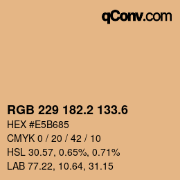 カラーコード: RGB 229 182.2 133.6 | qconv.com