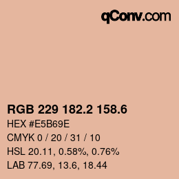カラーコード: RGB 229 182.2 158.6 | qconv.com