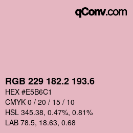 カラーコード: RGB 229 182.2 193.6 | qconv.com