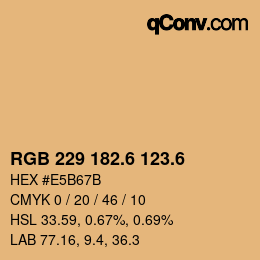 カラーコード: RGB 229 182.6 123.6 | qconv.com