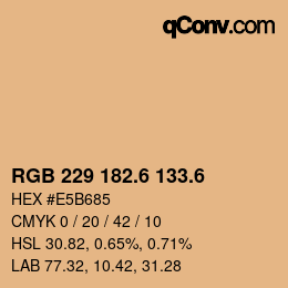 カラーコード: RGB 229 182.6 133.6 | qconv.com