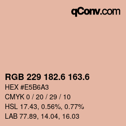 カラーコード: RGB 229 182.6 163.6 | qconv.com