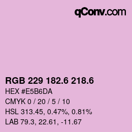 カラーコード: RGB 229 182.6 218.6 | qconv.com