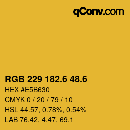 カラーコード: RGB 229 182.6 48.6 | qconv.com