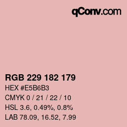 颜色代码: RGB 229 182 179 | qconv.com