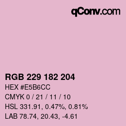 颜色代码: RGB 229 182 204 | qconv.com