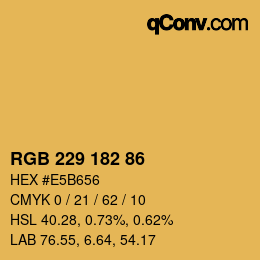 Color code: RGB 229 182 86 | qconv.com