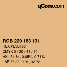 颜色代码: RGB 229 183 131 | qconv.com