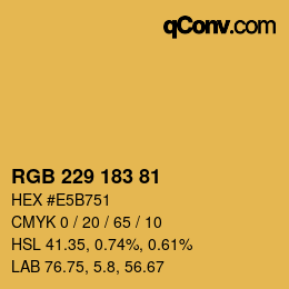 Color code: RGB 229 183 81 | qconv.com