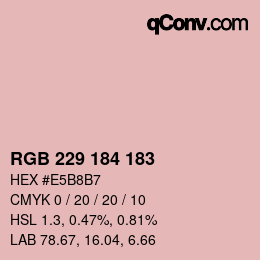 Code couleur: RGB 229 184 183 | qconv.com