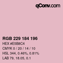 Color code: RGB 229 184 196 | qconv.com