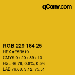 カラーコード: RGB 229 184 25 | qconv.com