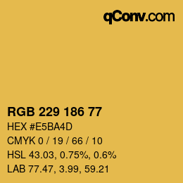 颜色代码: RGB 229 186 77 | qconv.com
