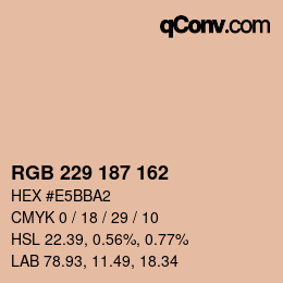 Color code: RGB 229 187 162 | qconv.com