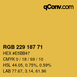 颜色代码: RGB 229 187 71 | qconv.com
