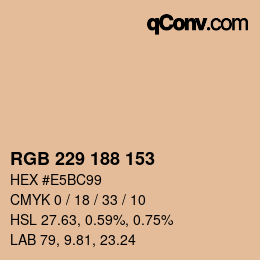 Color code: RGB 229 188 153 | qconv.com