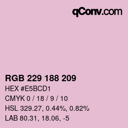 Color code: RGB 229 188 209 | qconv.com