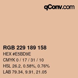 Color code: RGB 229 189 158 | qconv.com
