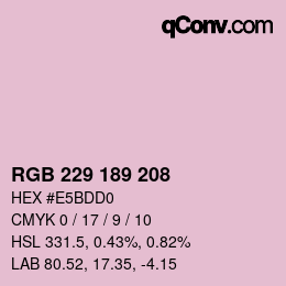 颜色代码: RGB 229 189 208 | qconv.com