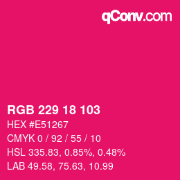 Color code: RGB 229 18 103 | qconv.com