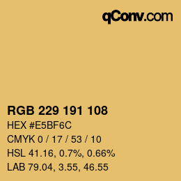 Code couleur: RGB 229 191 108 | qconv.com