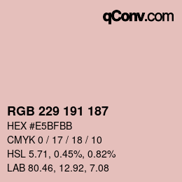 Farbcode: RGB 229 191 187 | qconv.com