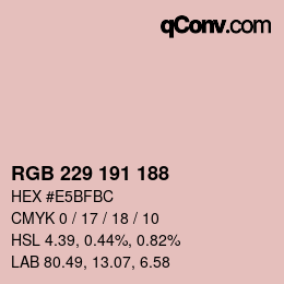 カラーコード: RGB 229 191 188 | qconv.com