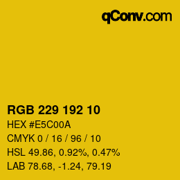 カラーコード: RGB 229 192 10 | qconv.com