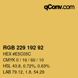 カラーコード: RGB 229 192 92 | qconv.com