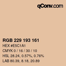 Code couleur: RGB 229 193 161 | qconv.com