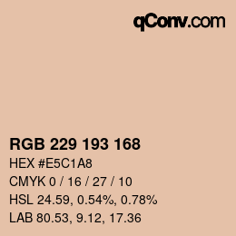 Código de color: RGB 229 193 168 | qconv.com